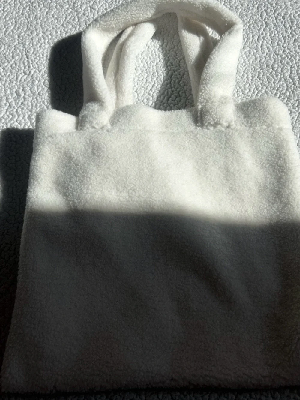 Forever 21 White Plush Hello Kitty Tote with Blue Bow